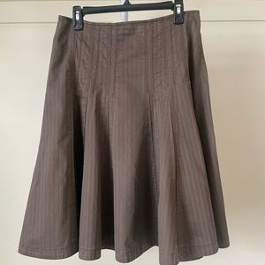 CAbi pleated a-line fit and flare brown skirt size 10